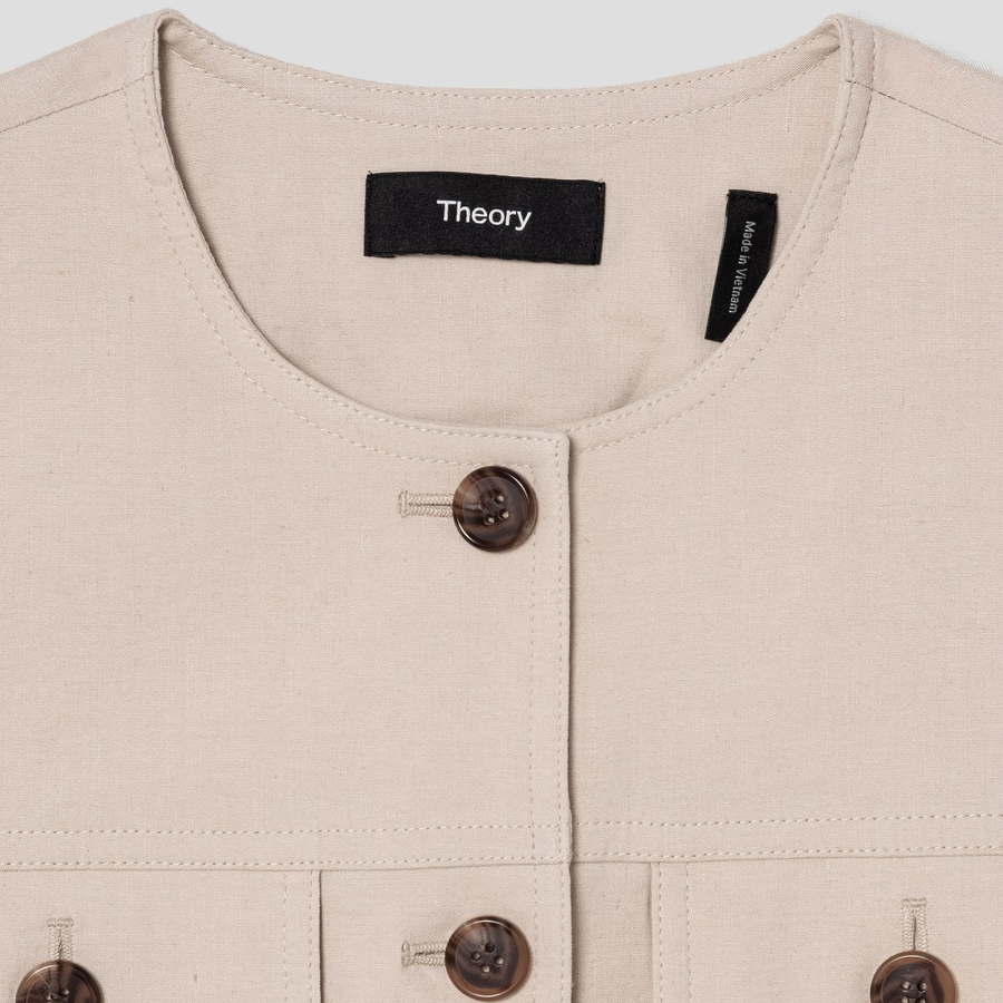 Theory Women Good Crunch Trucker Vest - Straw