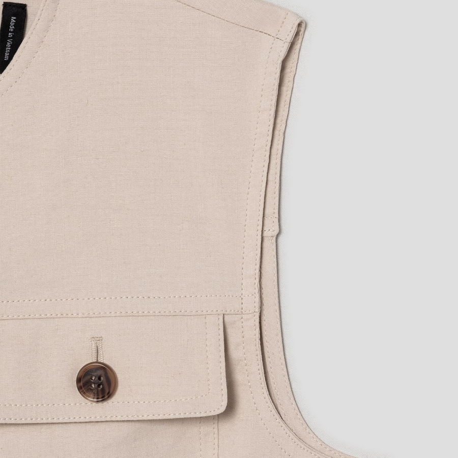 Theory Women Good Crunch Trucker Vest - Straw