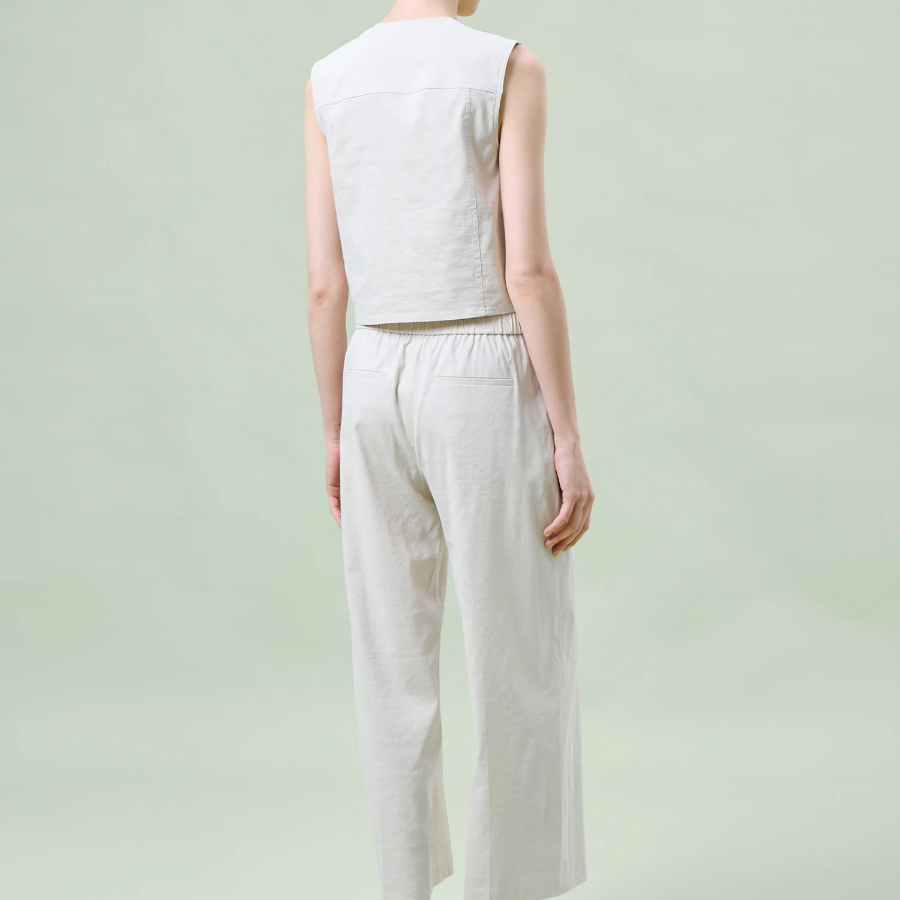 Theory Women Good Crunch Trucker Vest - Straw