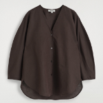 COS V-Neck Linen-Cotton Shirt