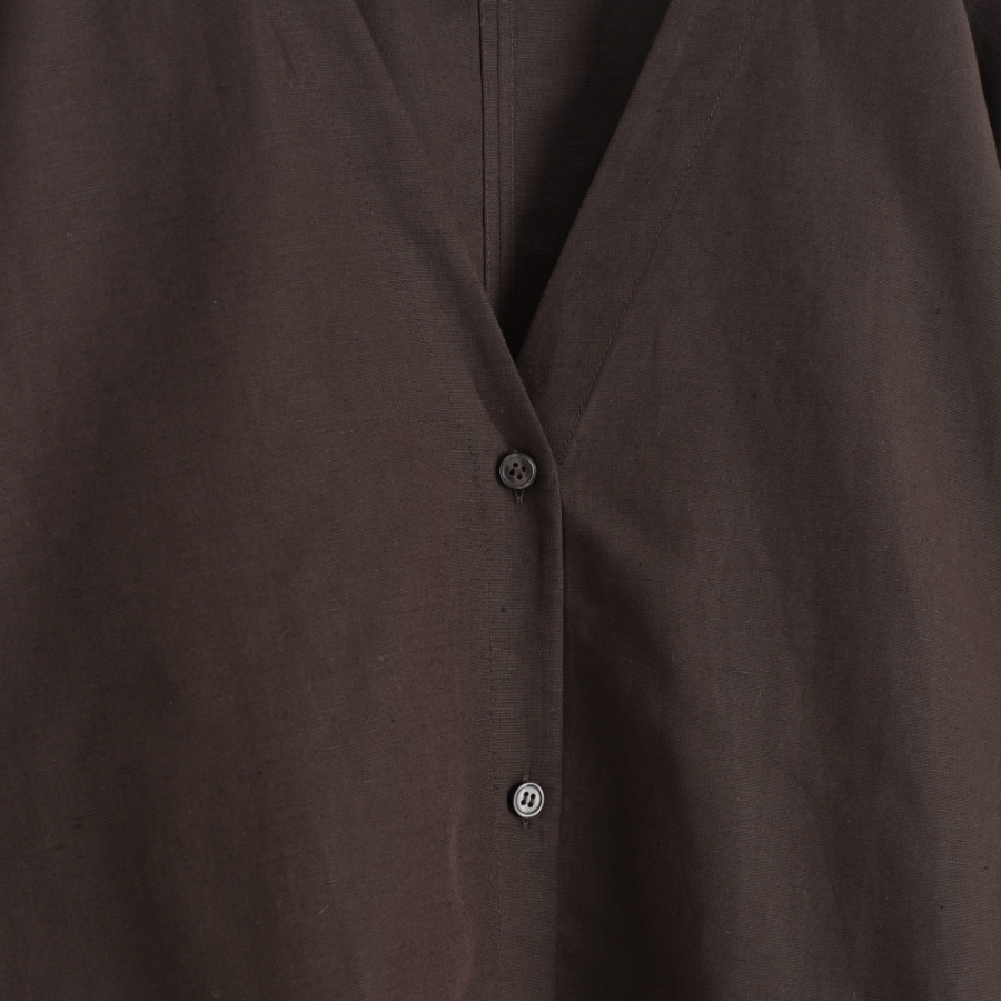 COS V-Neck Linen-Cotton Shirt
