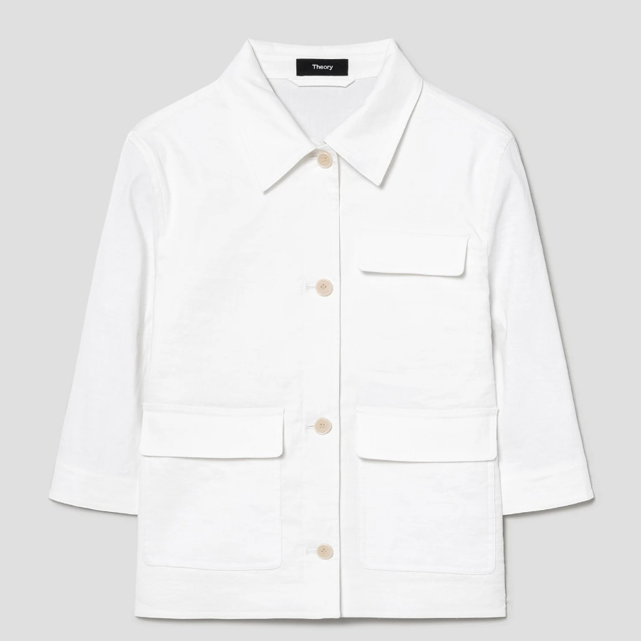 Theory Women White Crunch Casual Jacket - White
