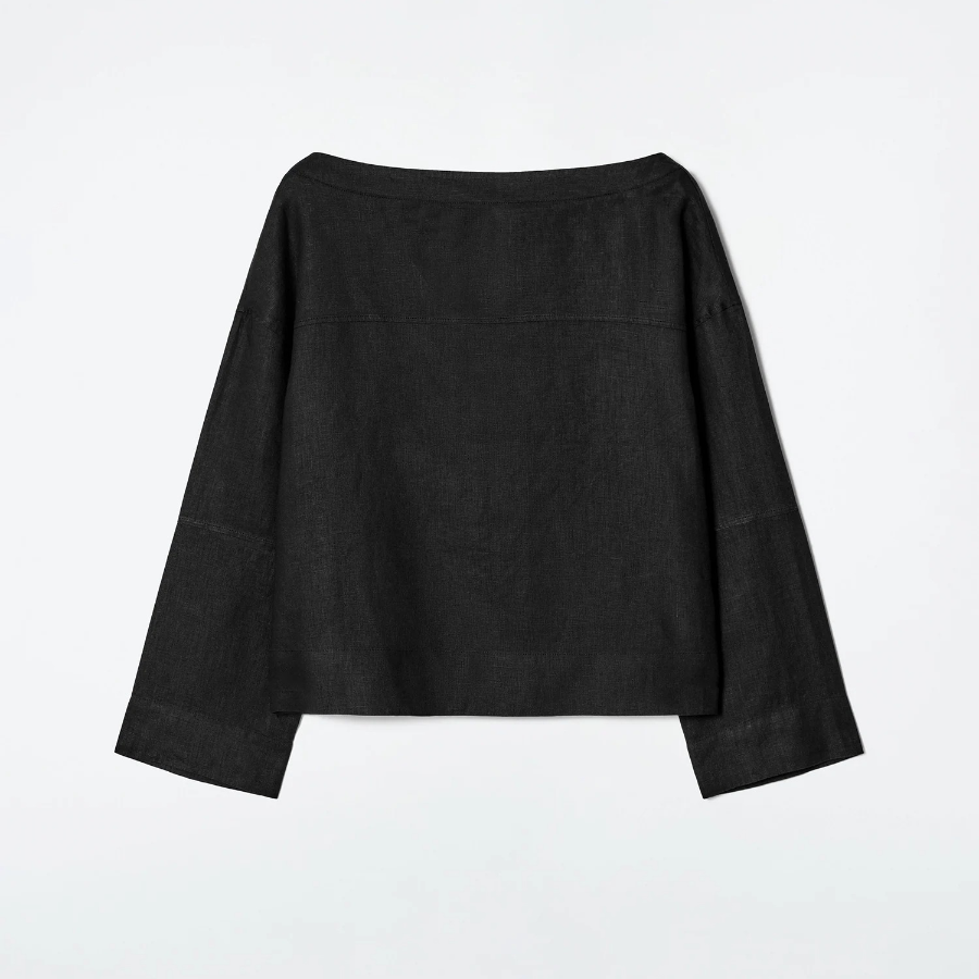 COS Tie-Detail Linen Blouse