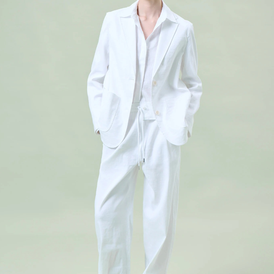 Theory Women White Crunch Relaxed Patch Jacket - White