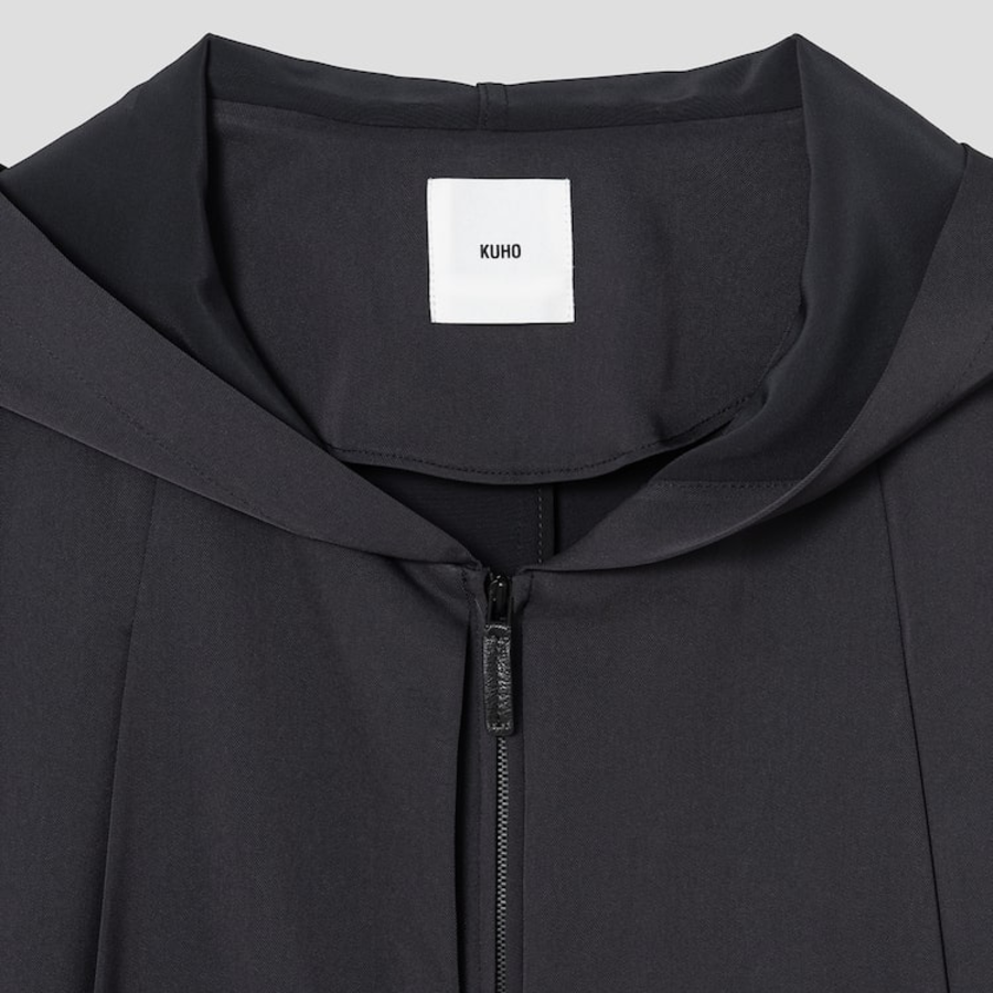 KUHO Hooded Zip-Up Blouse - Ash