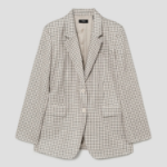 Theory Women Linear Check Oversized Blazer - Cream Multi