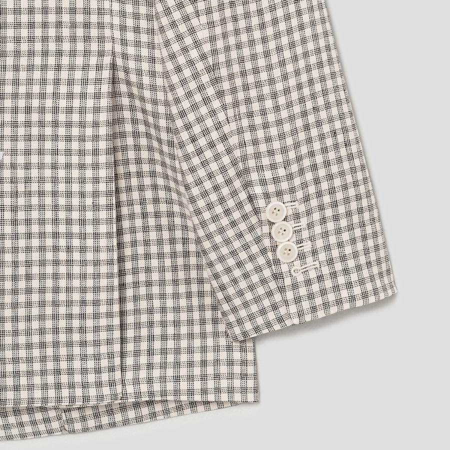 Theory Women Linear Check Oversized Blazer - Cream Multi