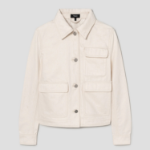 Theory Women Soft Denim Casual Jacket - Ecru