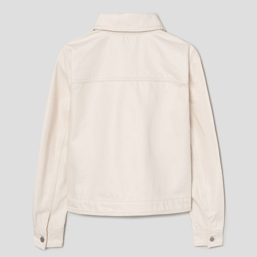 Theory Women Soft Denim Casual Jacket - Ecru