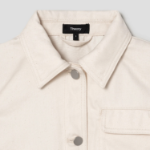 Theory Women Soft Denim Casual Jacket - Ecru