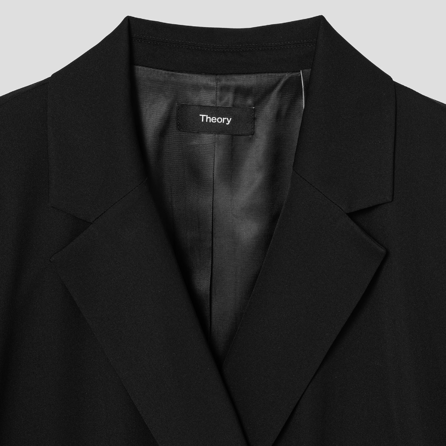 Theory Women Silk Georgette Relaxed Double Jacket - Black