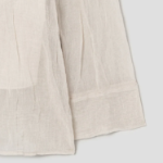 KUHO [Crease Series] Collar Neck See-Through Blouse - Ivory