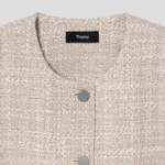 Theory Women Texture Tweed Patch Pocket Vest - Taupe Multi