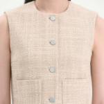 Theory Women Texture Tweed Patch Pocket Vest - Taupe Multi