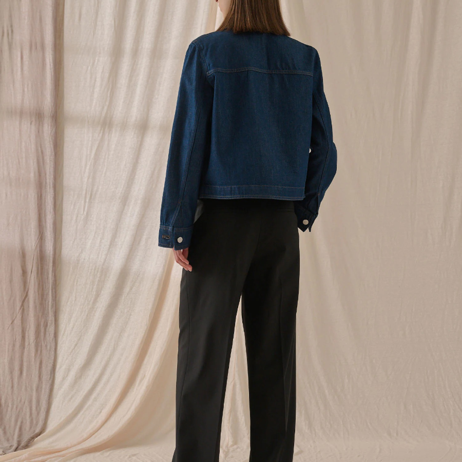 Theory Women Relaxed Denim Casual Jacket - Indigo