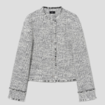 Theory Women Mod Tweed Crew Neck Button Jacket - White Multi