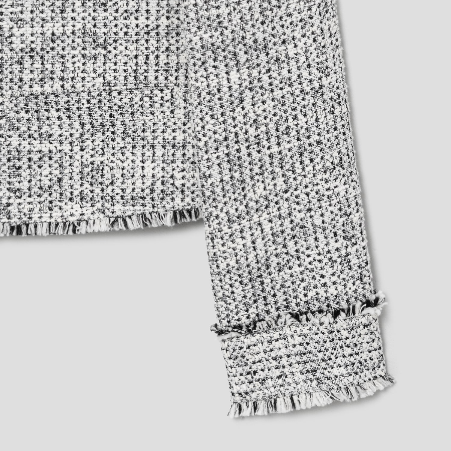 Theory Women Mod Tweed Crew Neck Button Jacket - White Multi