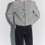 Theory Women Mod Tweed Crew Neck Button Jacket - White Multi