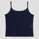 KUHO Collar Neck See-Through Blouse - Navy