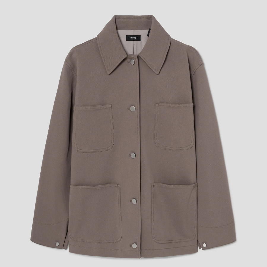 Theory Women Neoteric Twill Oversized Utility Jacket - Walnut
