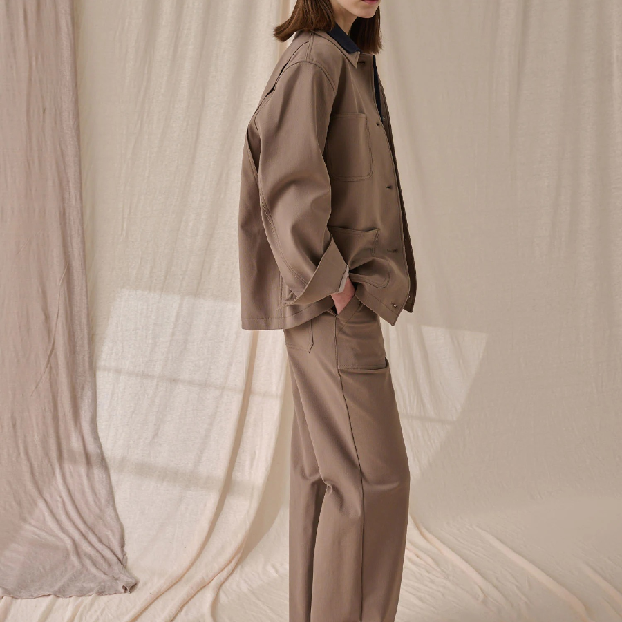 Theory Women Neoteric Twill Oversized Utility Jacket - Walnut