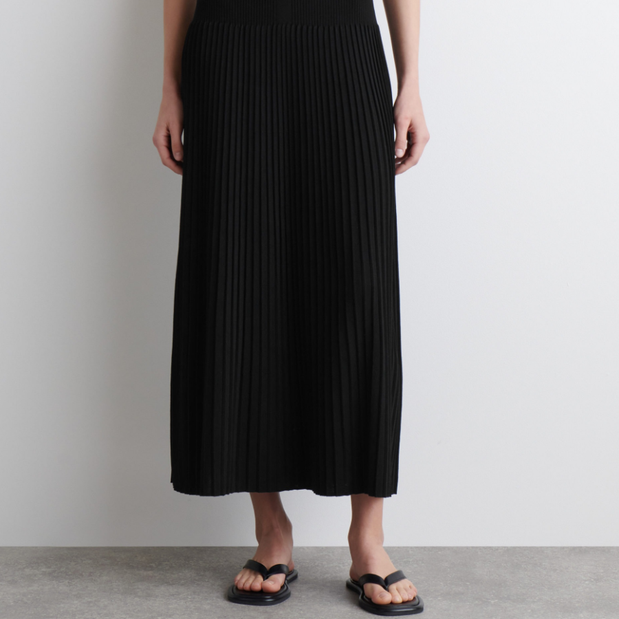 COS Pleated High-Neck Midi Dress