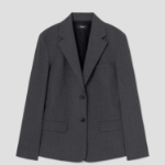 Theory Women Traceable Wool 2 Button Blazer - Charcoal Melange