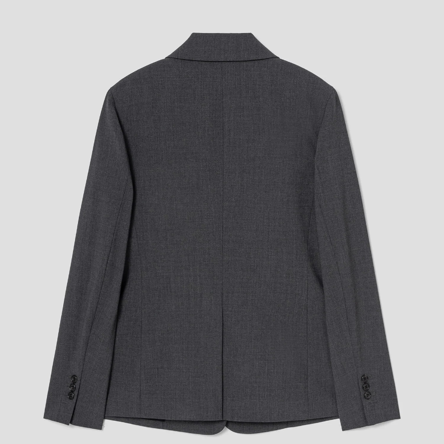 Theory Women Traceable Wool 2 Button Blazer - Charcoal Melange