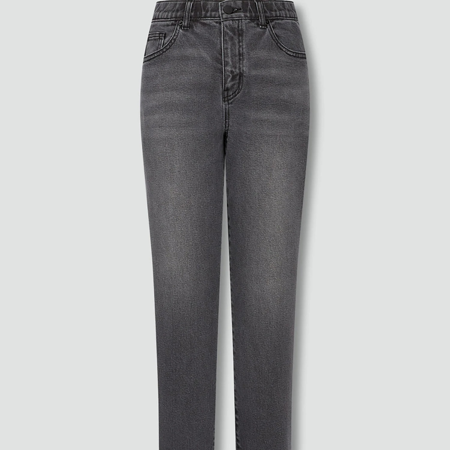 JAJU Straight Crop Denim Pants (Gray) — укороченные джинсы прямого кроя в универсальном сером оттенке