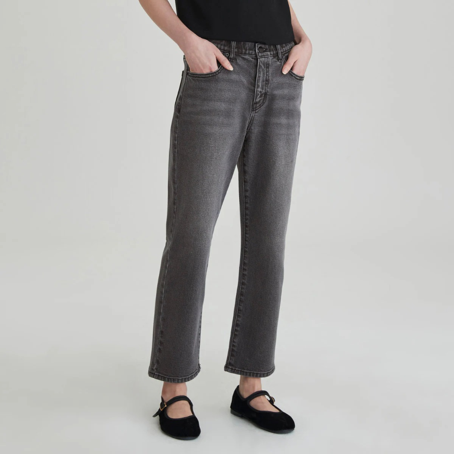 JAJU Straight Crop Denim Pants (Gray) — укороченные джинсы прямого кроя в универсальном сером оттенке