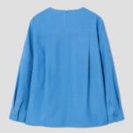 KUHO Rayon Round Neck Blouse - Blue
