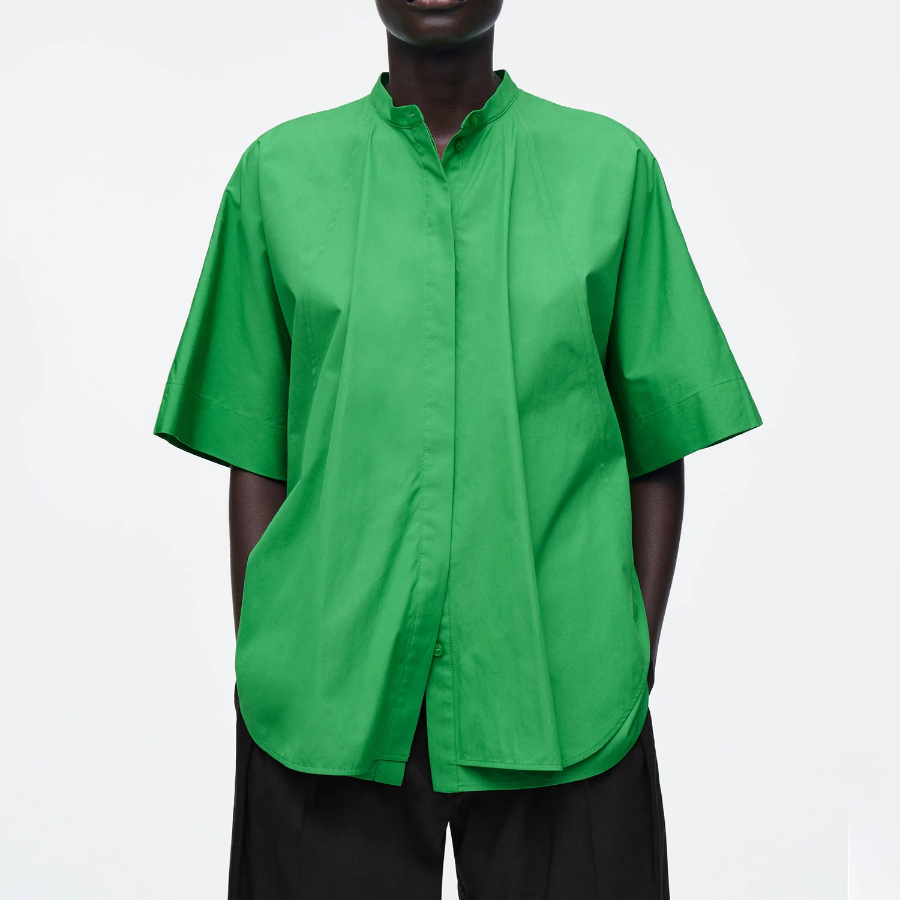 COS Oversized Curved Hem Cotton Shirt