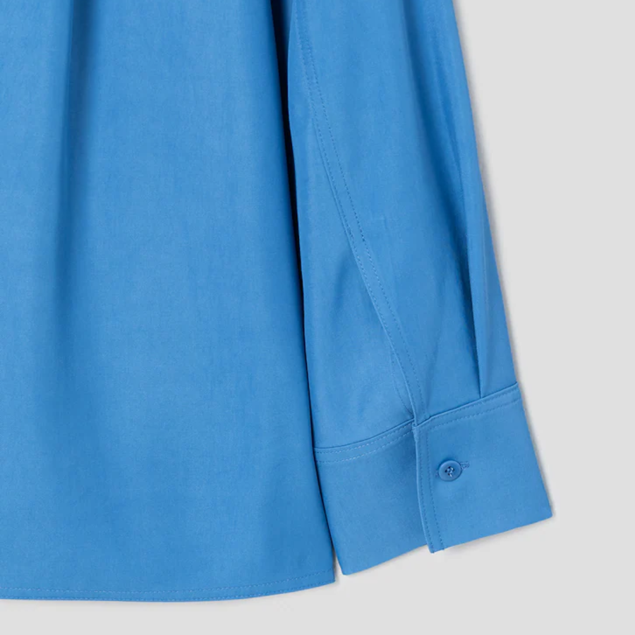 KUHO Rayon Round Neck Blouse - Blue