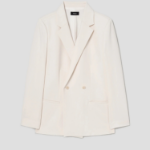 Theory Women Admiral Crepe Relaxed Double Jacket - Rice