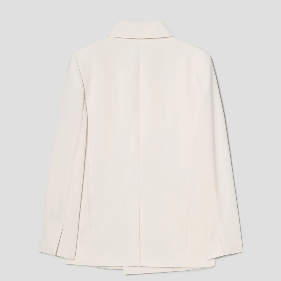 Theory Women Admiral Crepe Relaxed Double Jacket - Rice