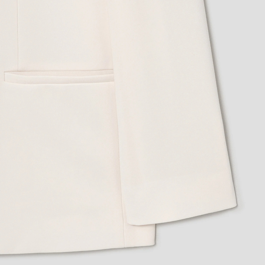 Theory Women Admiral Crepe Relaxed Double Jacket - Rice