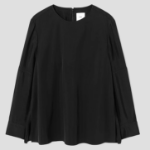 KUHO Rayon Round Neck Blouse - Black