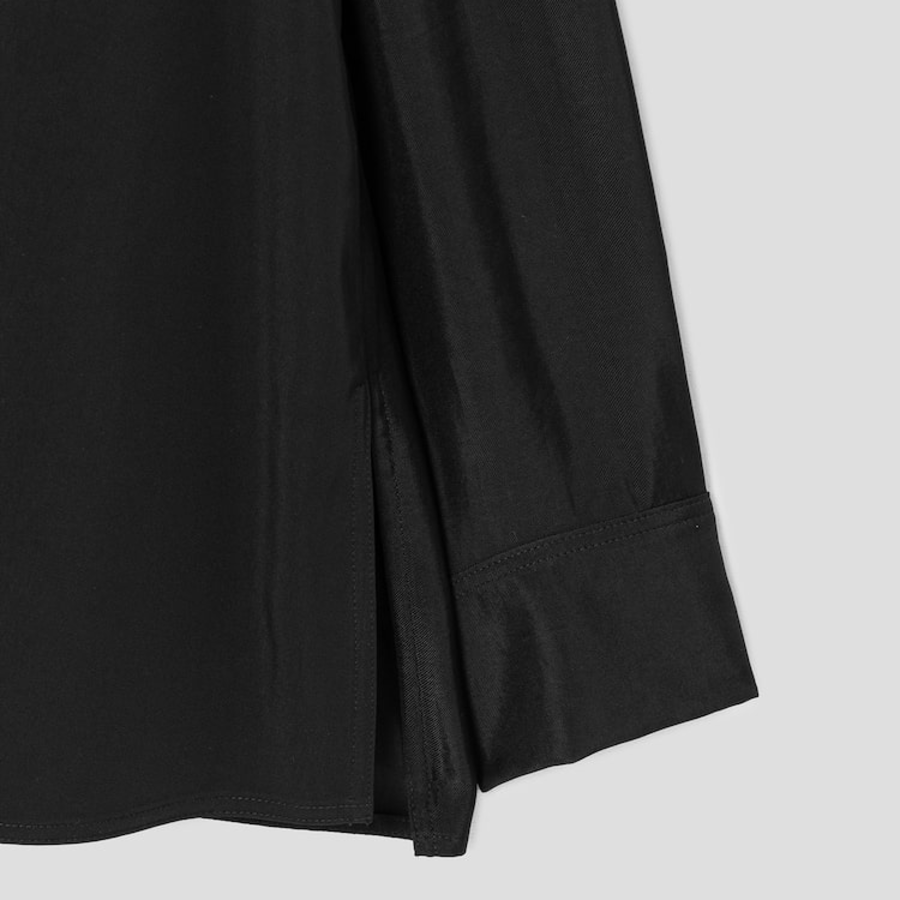 KUHO Rayon Round Neck Blouse - Black