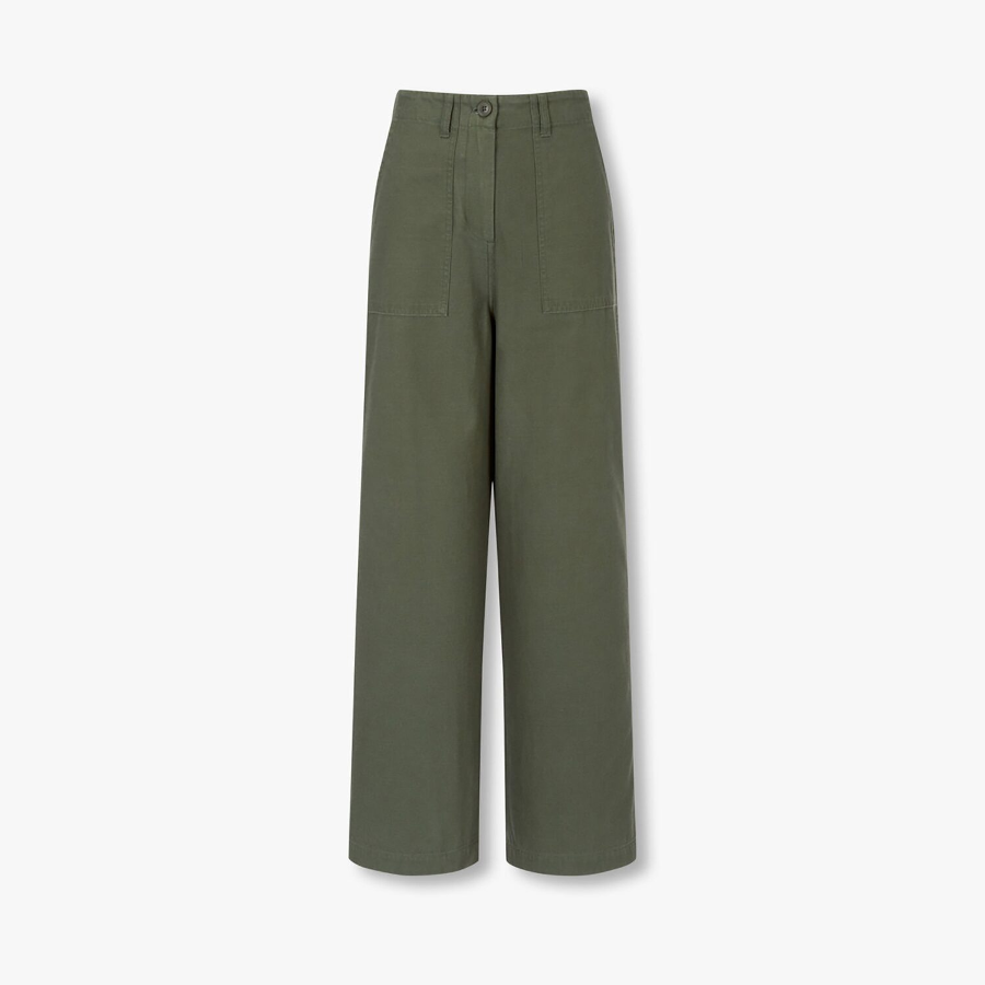 JAJU Pocket Pants (Khaki) — лёгкие и удобные брюки с карманами в практичном хаки оттенке