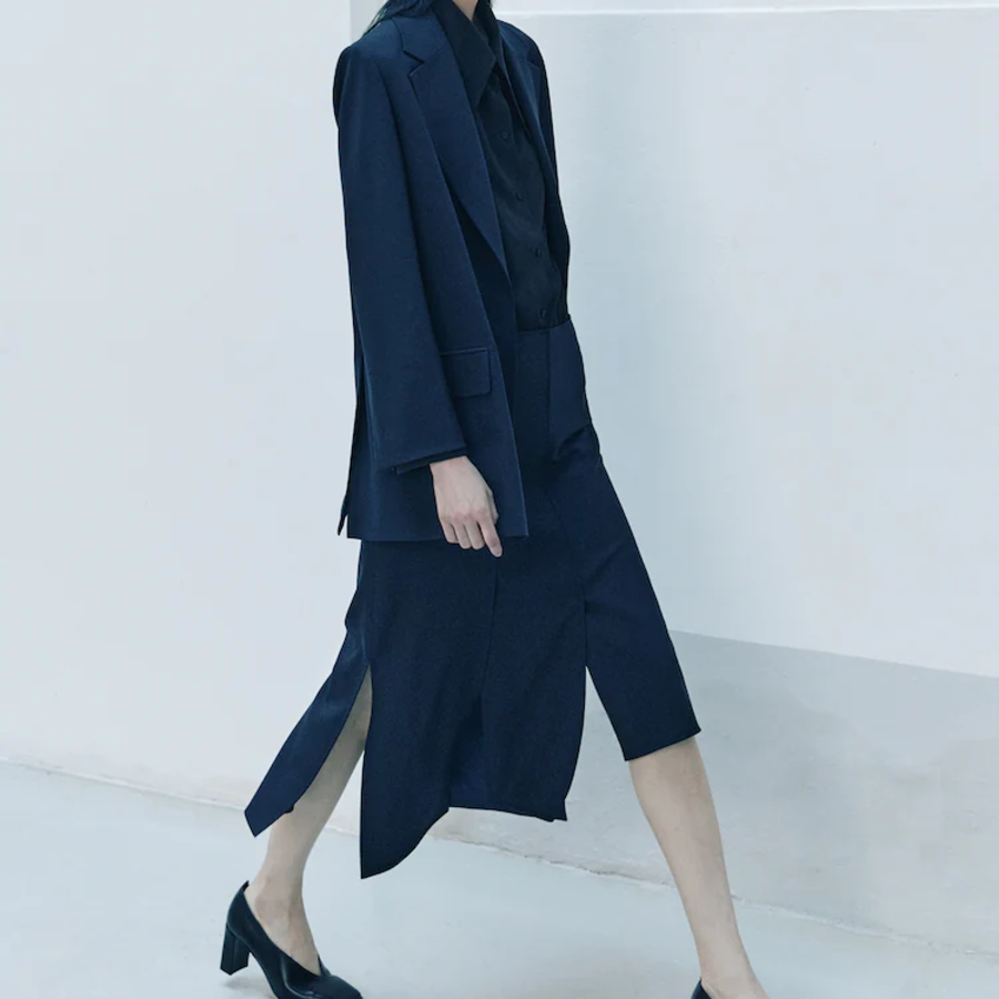 KUHO Collar Neck Blouse - Black