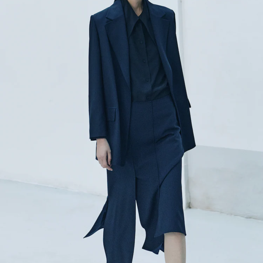 KUHO Collar Neck Blouse - Black