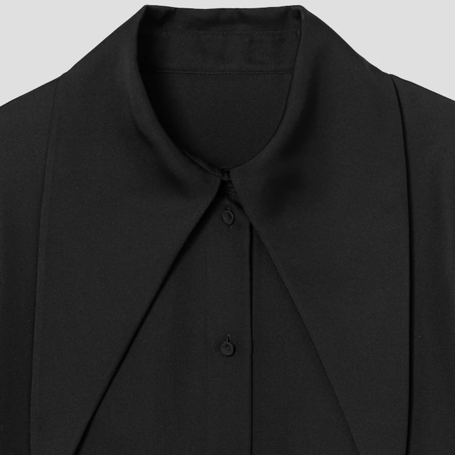 KUHO Collar Neck Blouse - Black