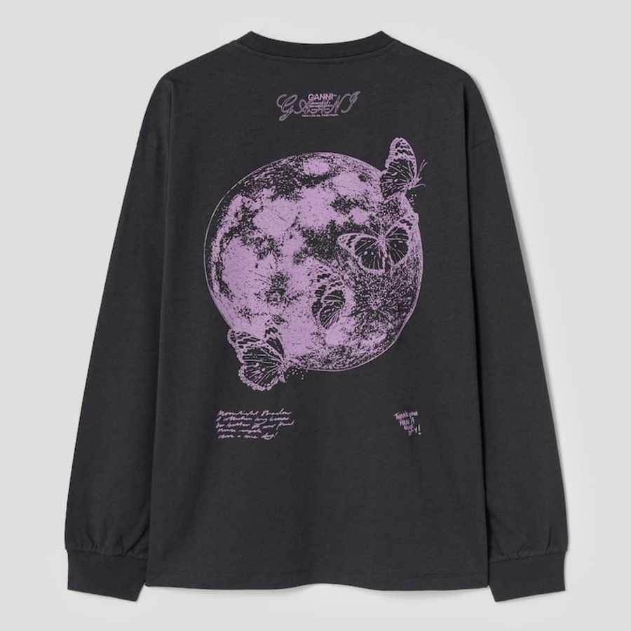 GANNI Future Heavy Jersey Long Sleeve T-Shirt - Ash