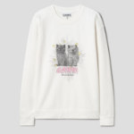 GANNI [EXCLUSIVE] Isoli Kittens Drop Shoulder Sweatshirt - White