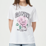 GANNI Basic Jersey Rose Relaxed T-shirt - Bright White