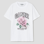 GANNI Basic Jersey Rose Relaxed T-shirt - Bright White