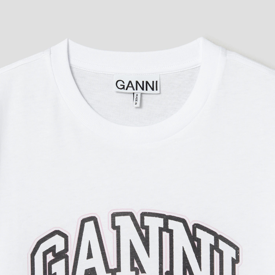 GANNI Basic Jersey Rose Relaxed T-shirt - Bright White