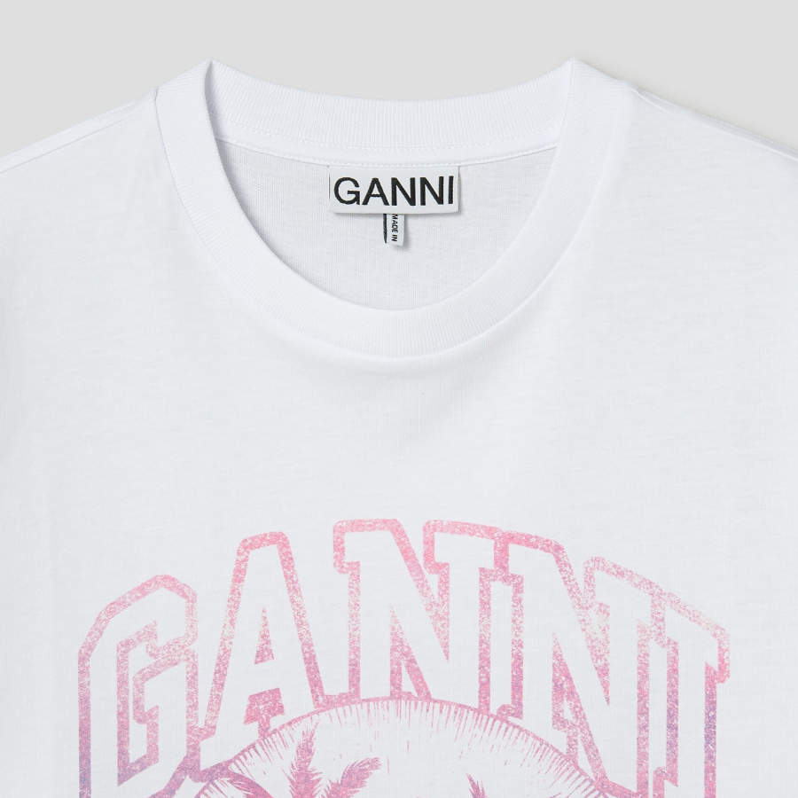 GANNI Basic Jersey Coctail Relaxed T-Shirt - Bright White