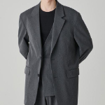 Oversized Layered Blazer — Medium Gray