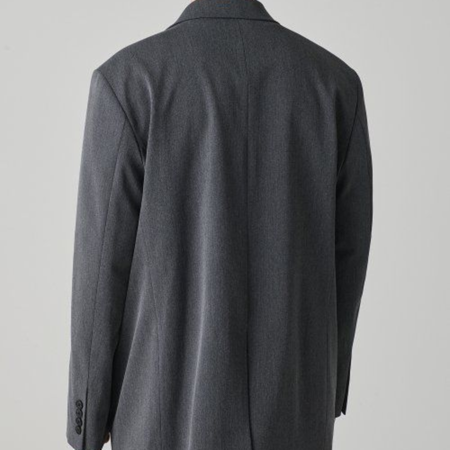 Oversized Layered Blazer — Medium Gray